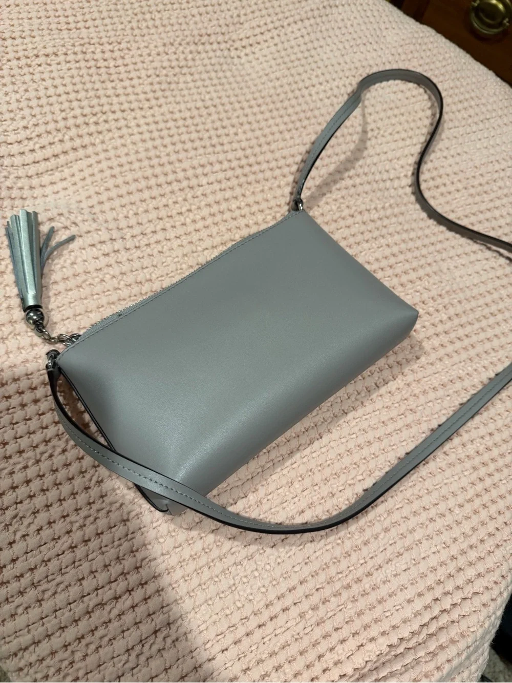 kate spade Grey Leather Crossbody with Tassel